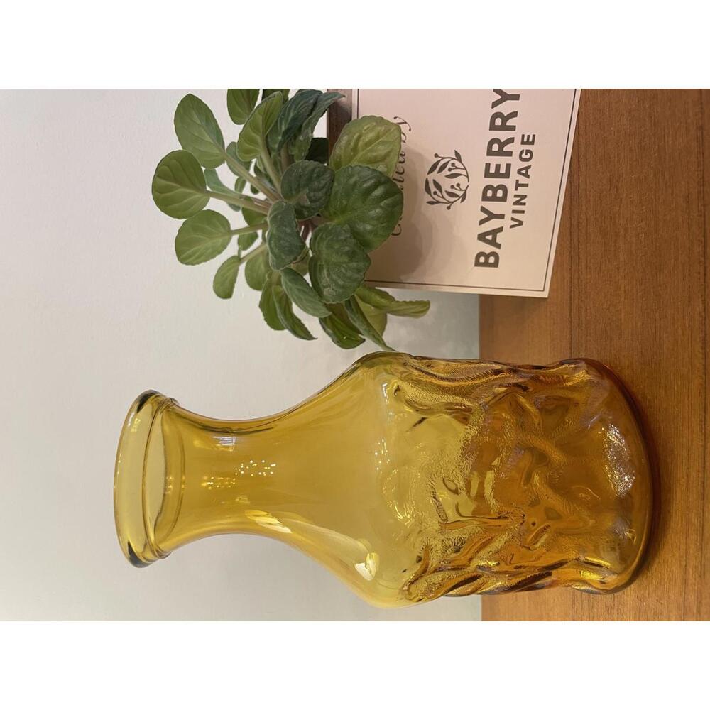 Vintage Bormioli Bahia Amber Glass Jug Carafe Italy 8" Excellent Cond